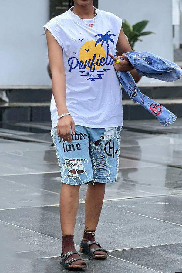 Fashion Figure Graphic Sleeveless Vest