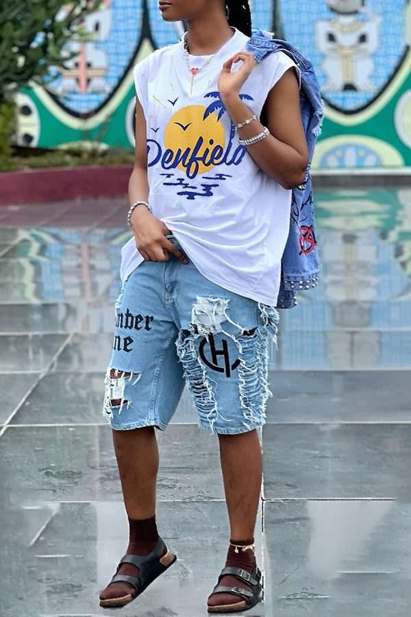Fashion Figure Graphic Sleeveless Vest