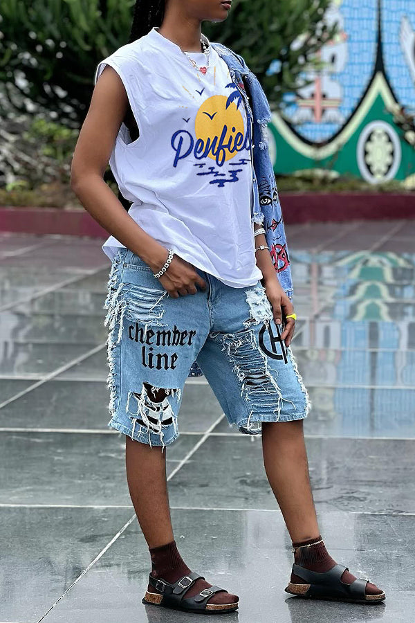 Fashion Figure Graphic Sleeveless Vest