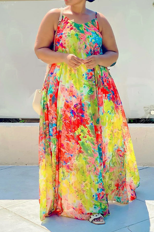 Vacation Floral Print Cami Dress