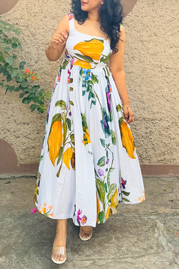 Retro Floral Print Cami Dress