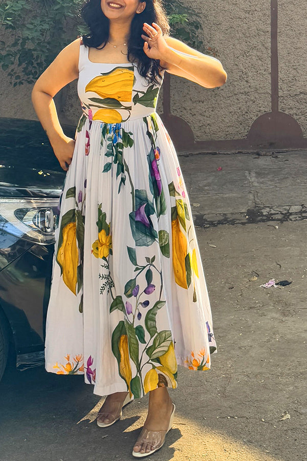 Retro Floral Print Cami Dress