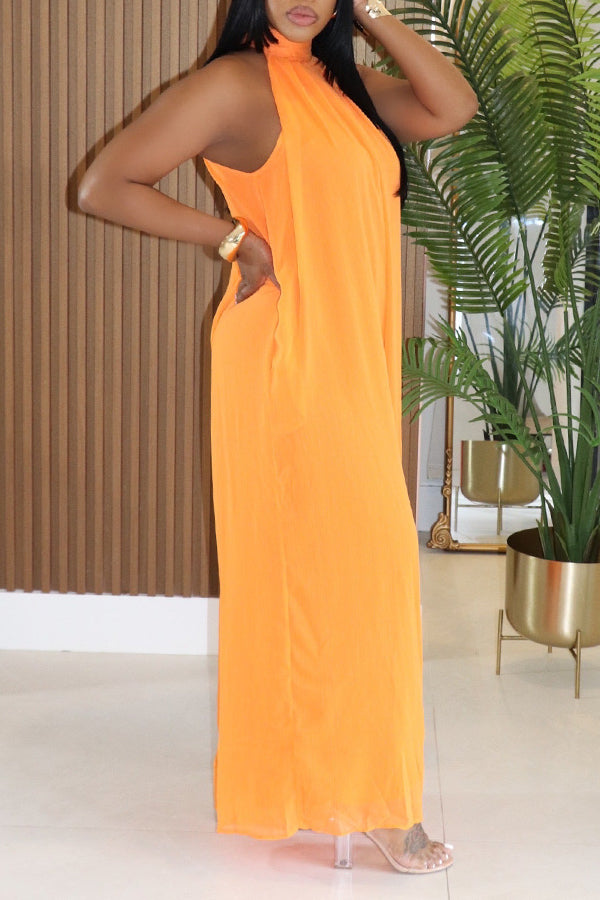 Vacation Halter Straight Leg Jumpsuit