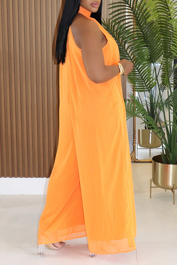 Vacation Halter Straight Leg Jumpsuit