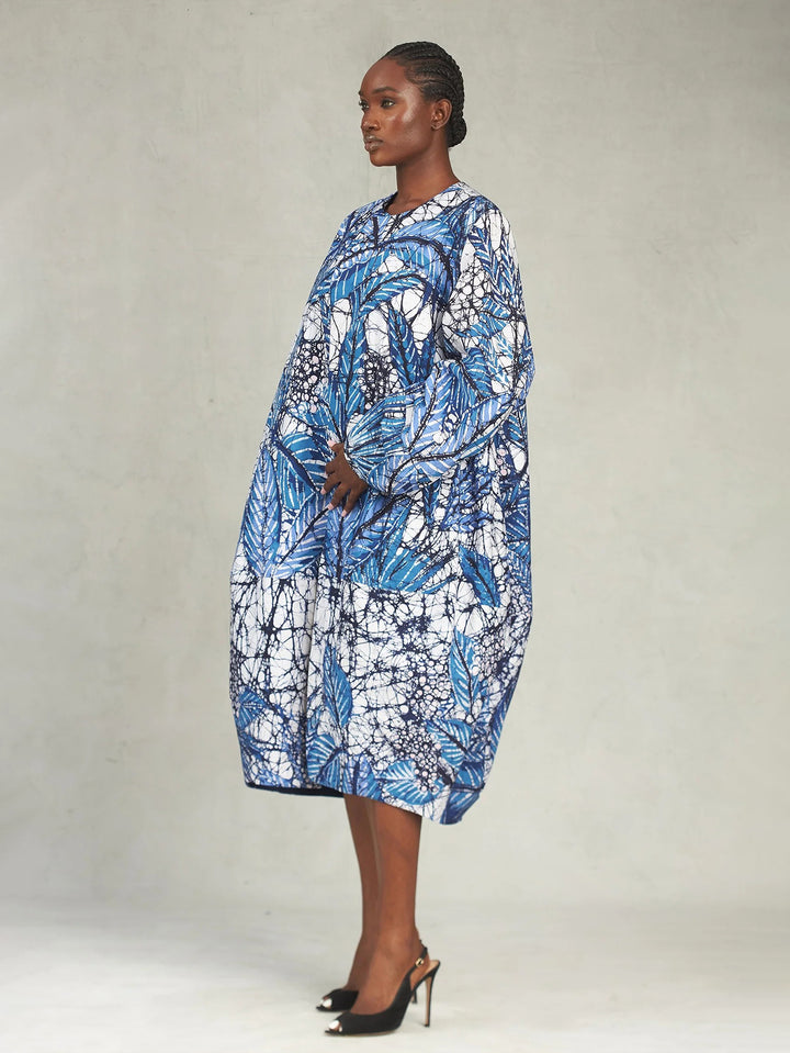 Chic Botanical Print Oversized Dress