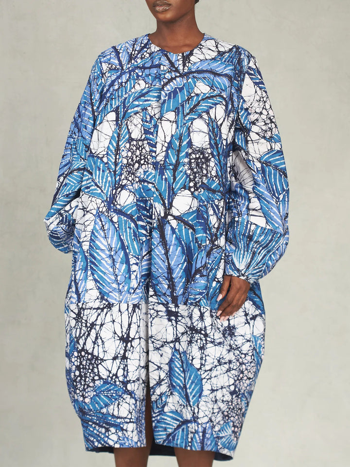 Chic Botanical Print Oversized Dress