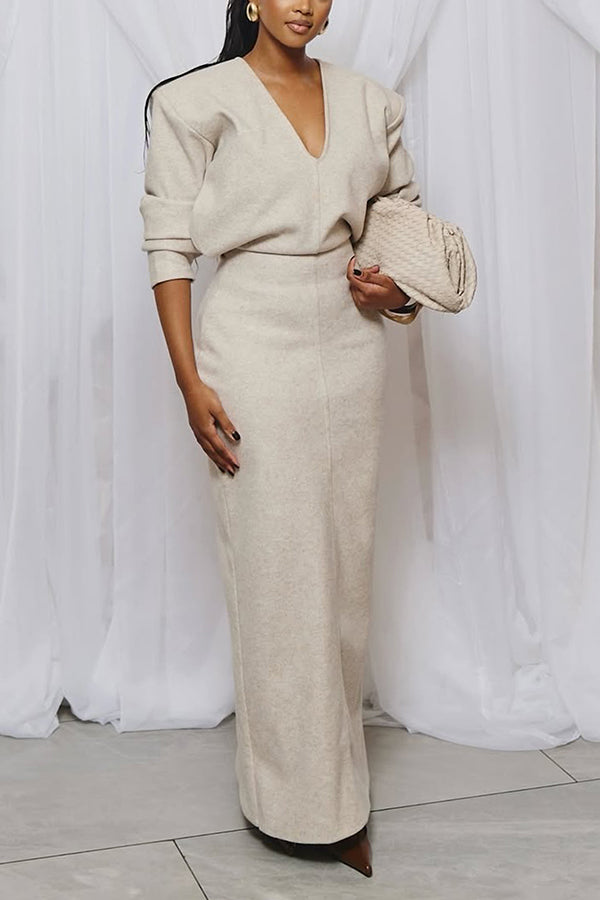 Fashion V-Neck Batwing Sleeve Dress