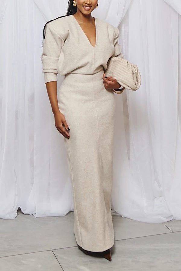 Fashion V-Neck Batwing Sleeve Dress