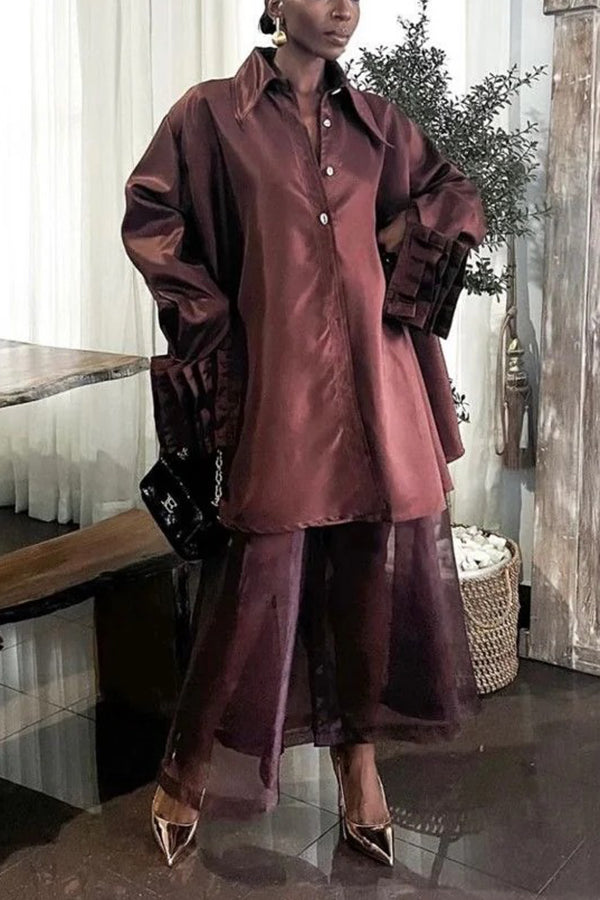 Vintage Loose Shirt & Skirt Set
