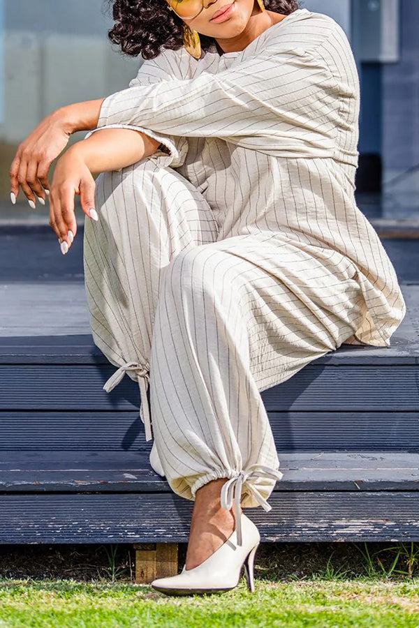 Commuting Striped Top & Bloomers Set