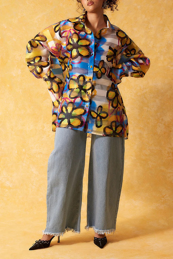 Stylish Figure Graphic Oversize Shirt 