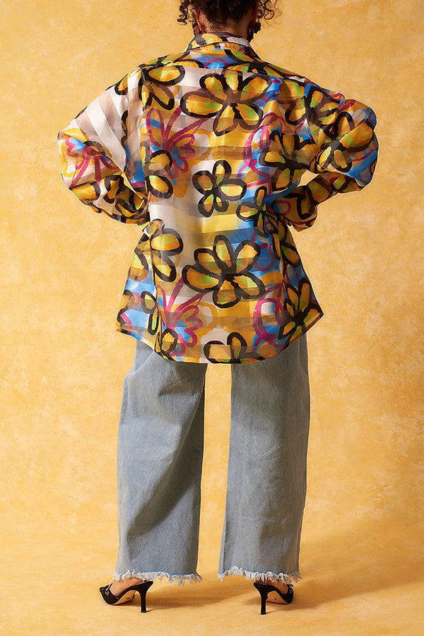 Stylish Figure Graphic Oversize Shirt 