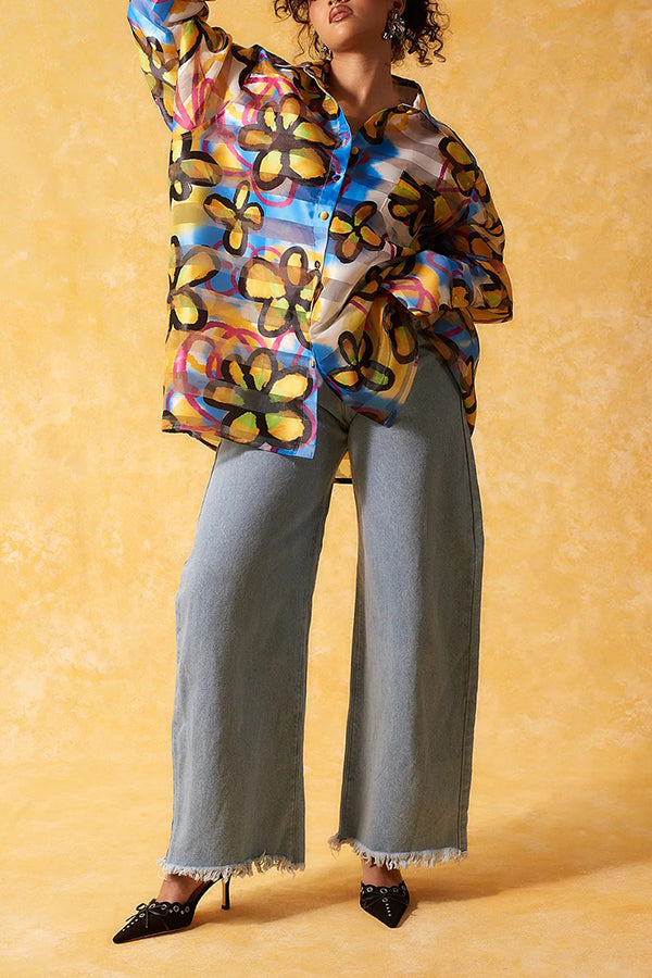Stylish Figure Graphic Oversize Shirt 