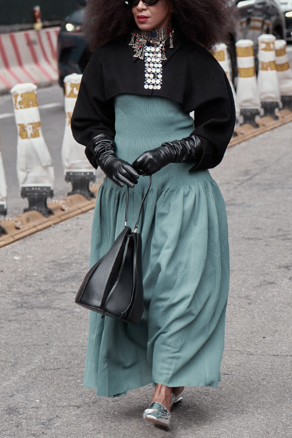 Retro Batwing Sleeve Sweatshirt & Dress Set