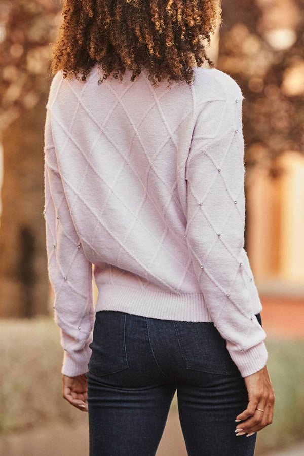 Retro V-Neck Argyle Pattern Sweater