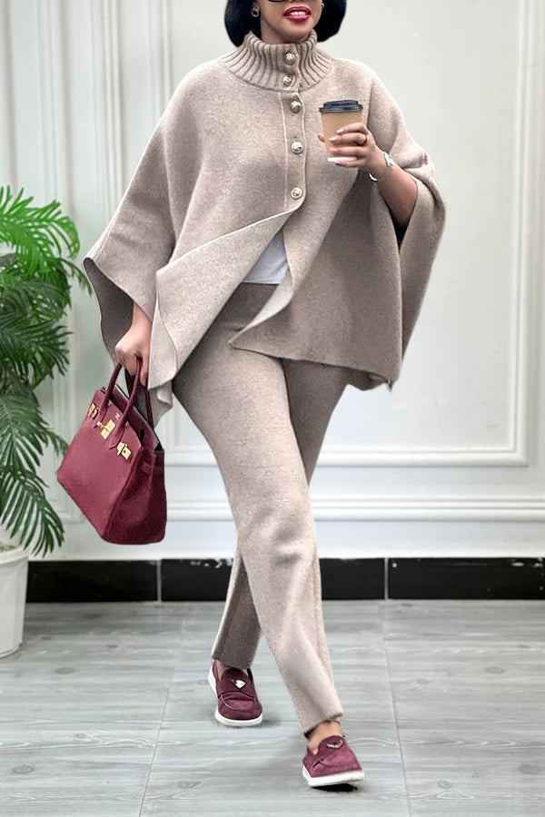 Retro Single Breasted Turtleneck Sweater