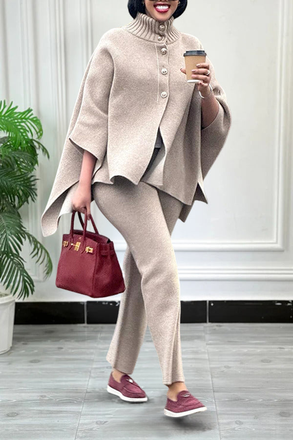 Retro Single Breasted Turtleneck Sweater