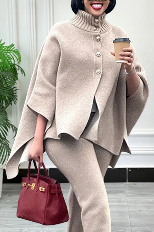 Retro Single Breasted Turtleneck Sweater