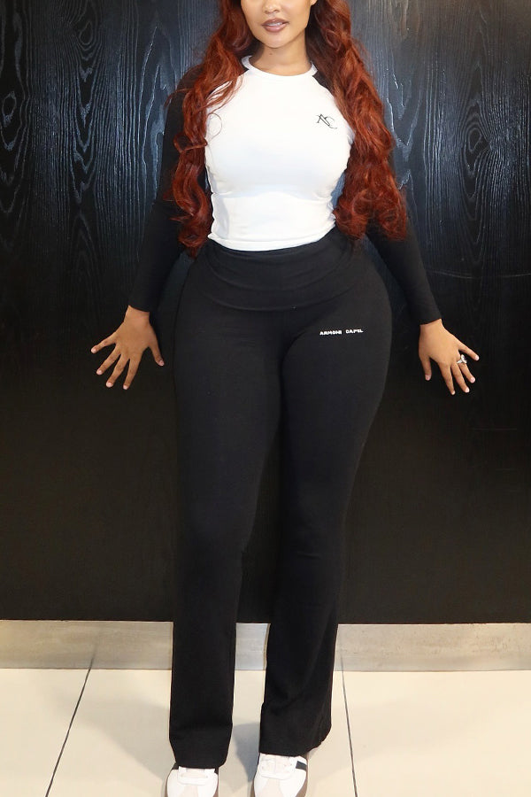 Casual Raglan Sleeve Top & Pants Set 