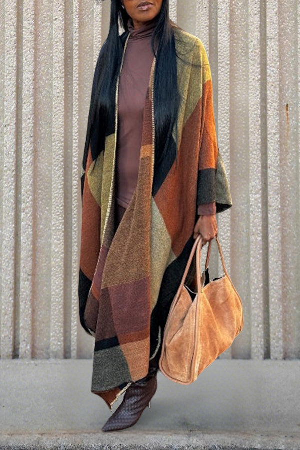 Chic Colorblock Long Sleeves Cardigan