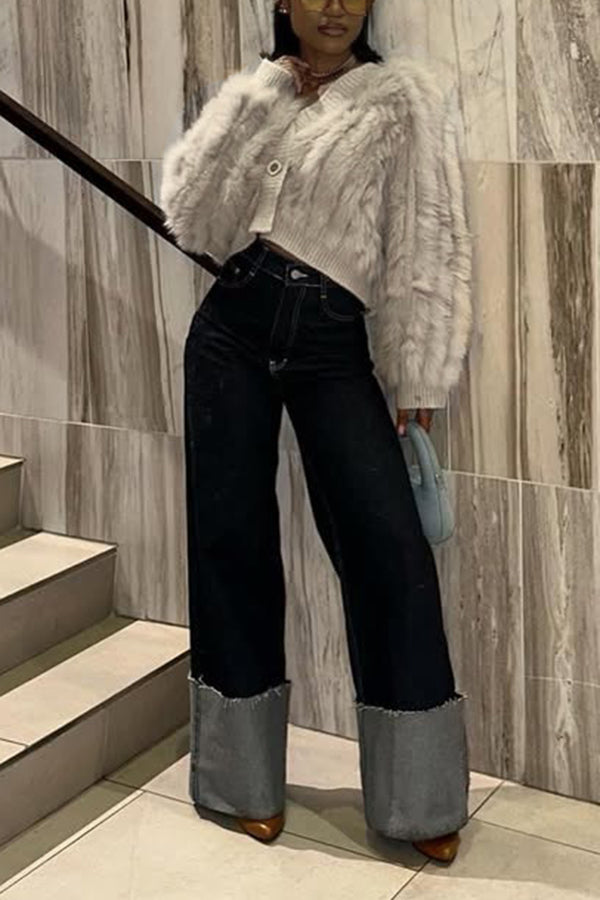 Chic Single Breasted Plush jacket