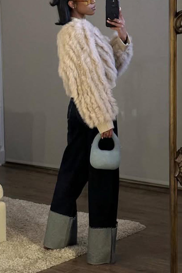 Chic Single Breasted Plush jacket