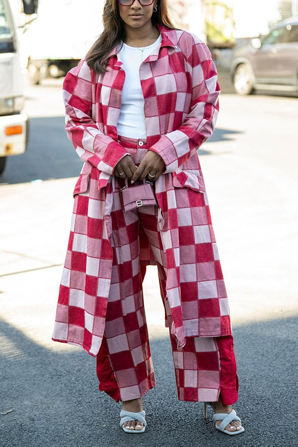 Fashion Plaid Shirt Collar Outerwear