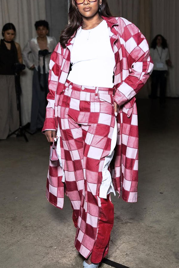 Fashion Plaid Shirt Collar Outerwear