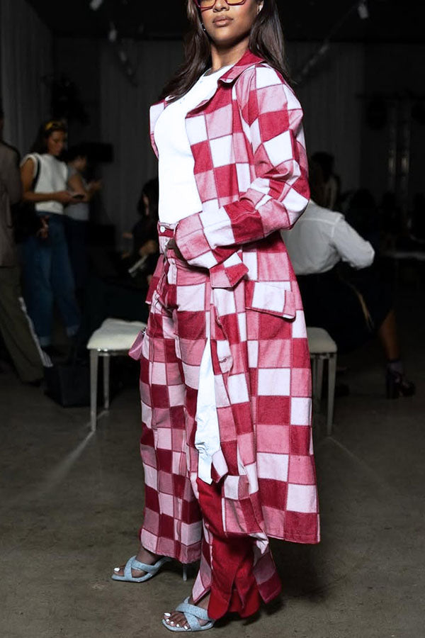 Fashion Plaid Shirt Collar Outerwear
