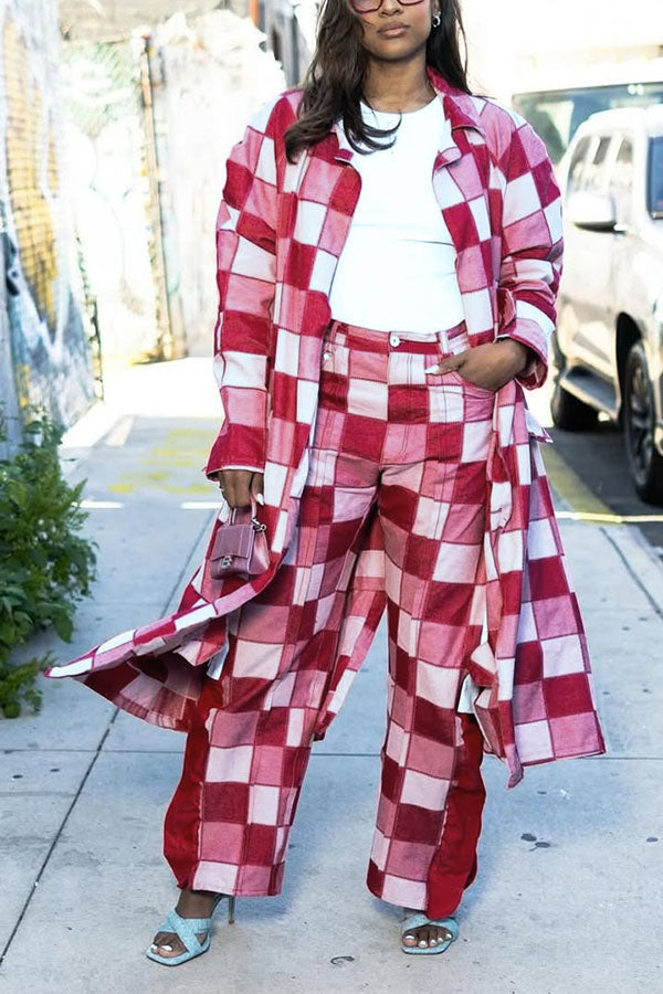 Fashion Plaid Shirt Collar Outerwear