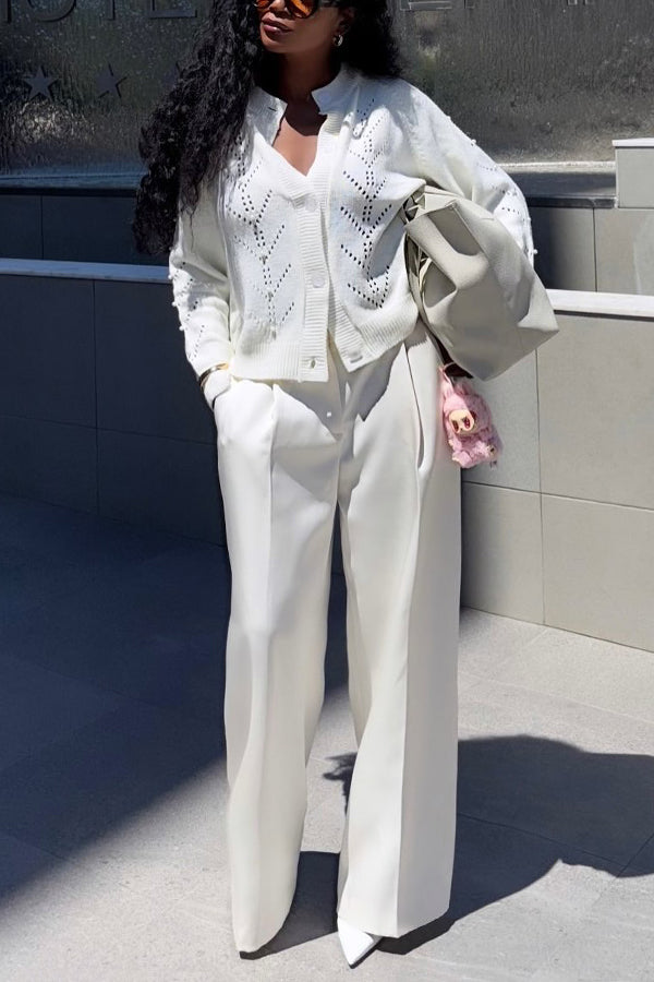 Chic Ribbed Knit Button Up Cardigan