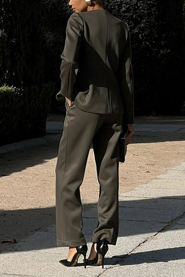 Classic Button Up Blazer & Pants Set