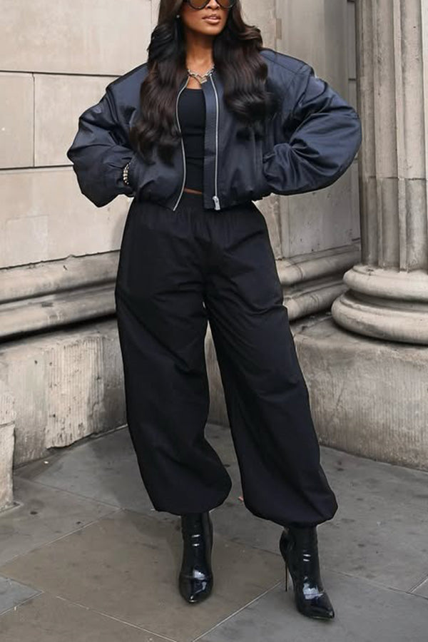 Fashion Zip Front Baseball Jacket