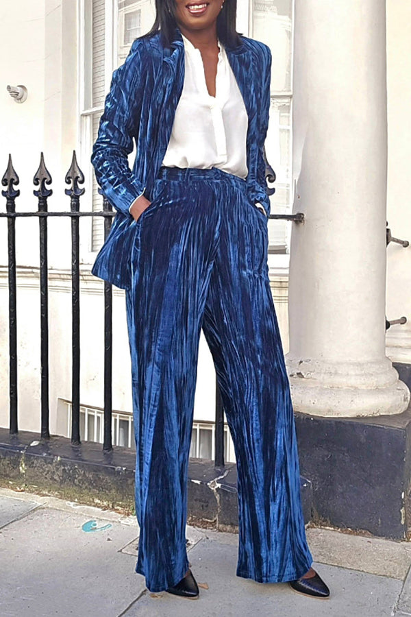 Stylish Velvet Blazer & Pants Set