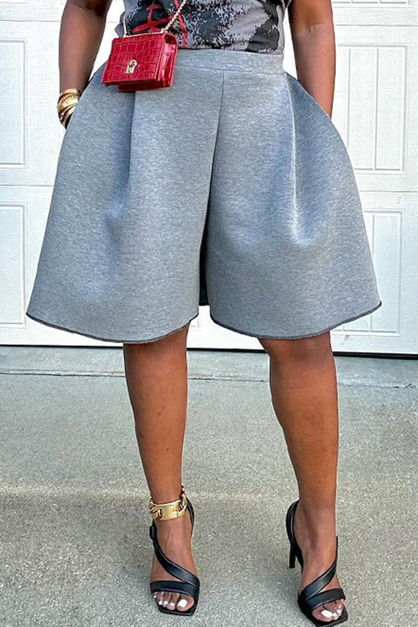 Chic Pleated Wide Leg Shorts