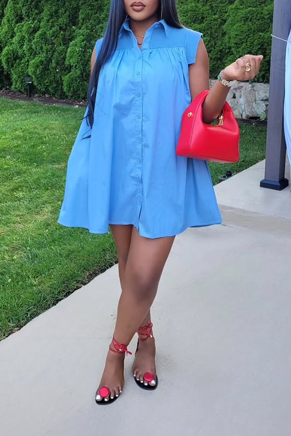 Casual Little Flying Sleeve Babydoll Dress