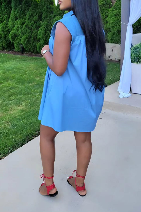 Casual Little Flying Sleeve Babydoll Dress