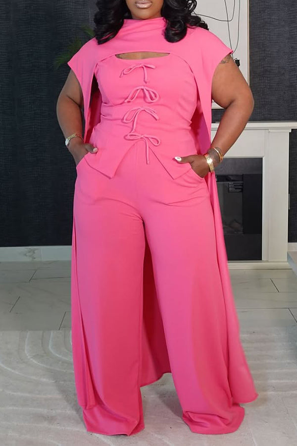 Unique Design Bow Vest & Pants 3PC Set
