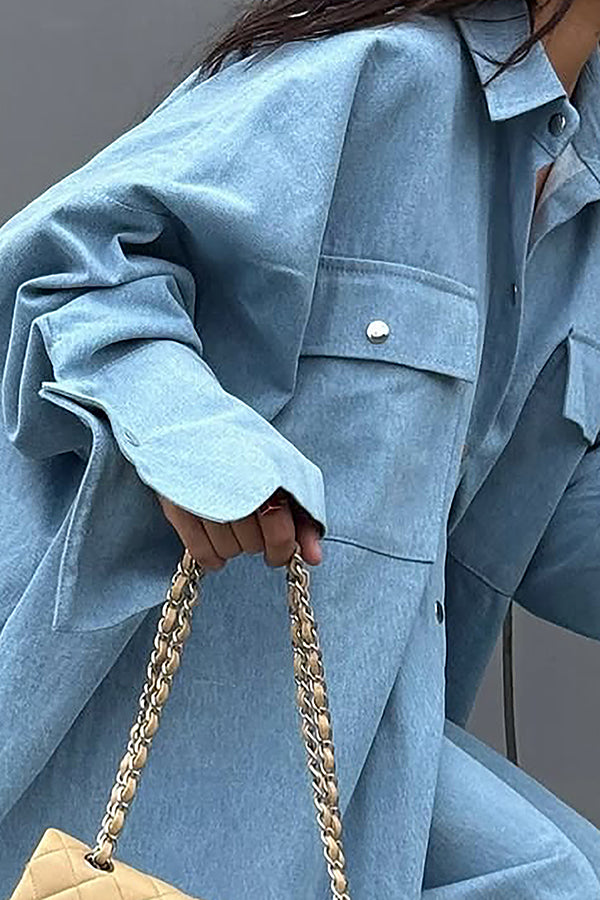 Stylish Double Pocket Denim Jacket & Jeans Set