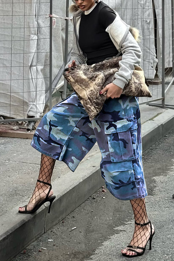 Cool Low Rise Camouflage Ankle Pants