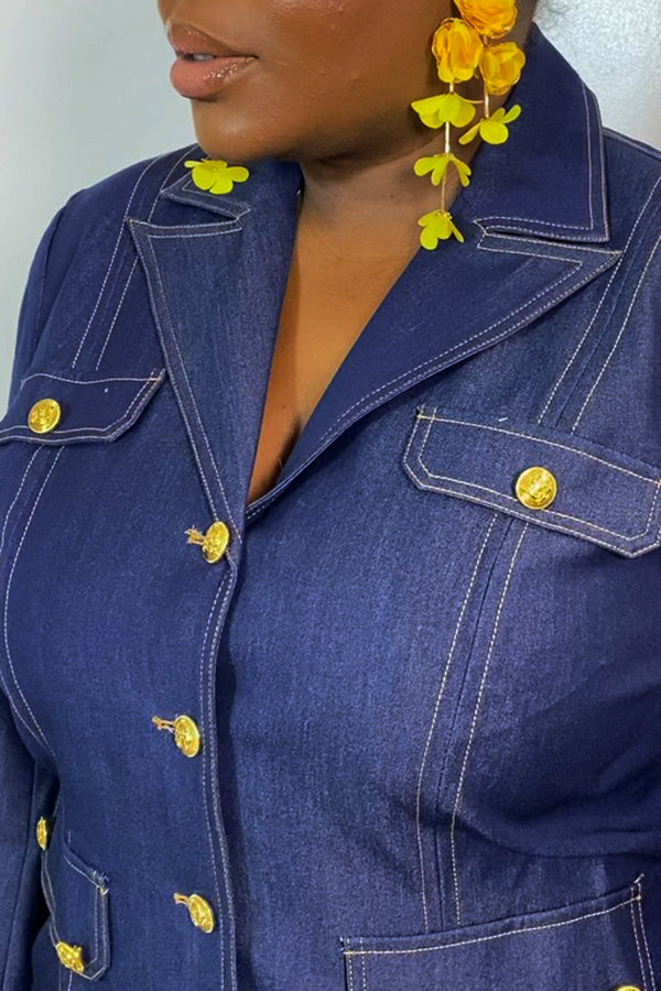 Vintage Denim Jacket & Flared Jeans Set