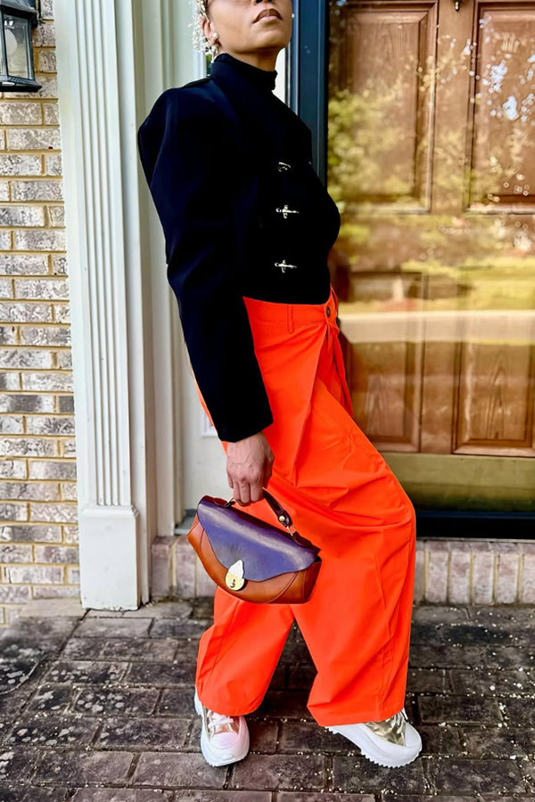 Striking Patchwork Design High Waist Pants