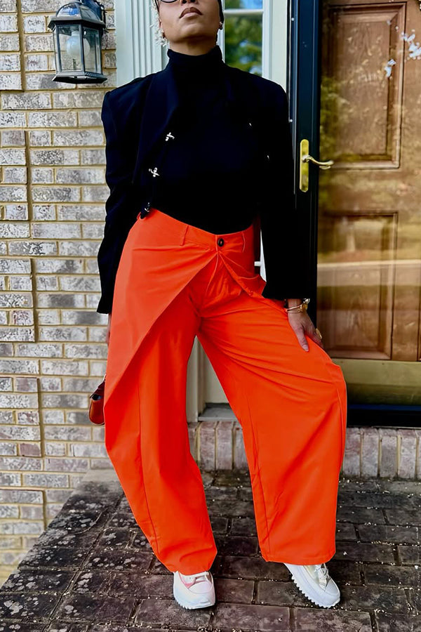 Striking Patchwork Design High Waist Pants
