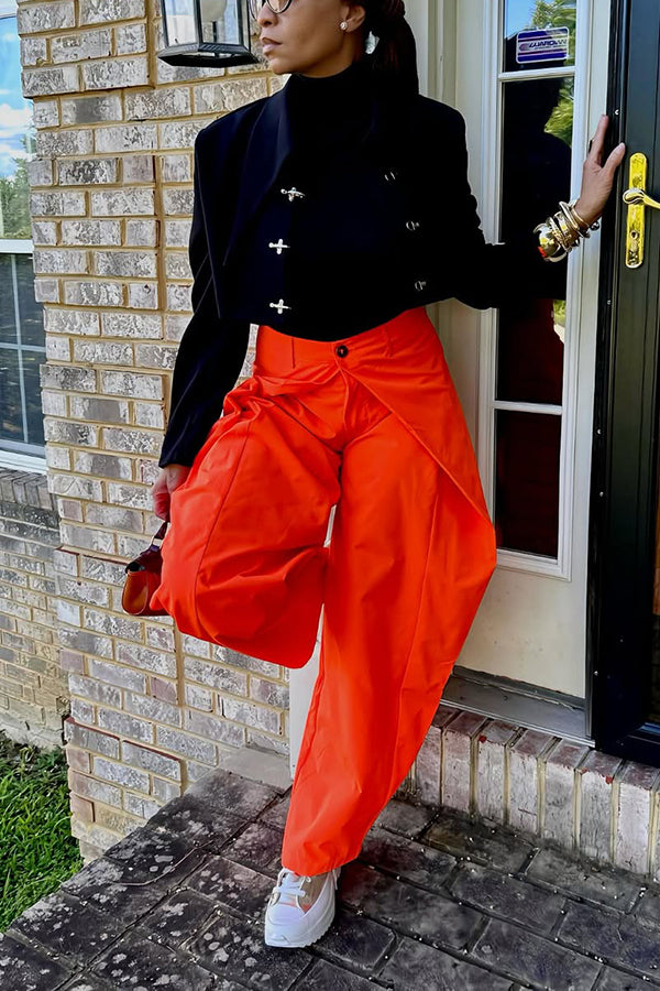 Striking Patchwork Design High Waist Pants