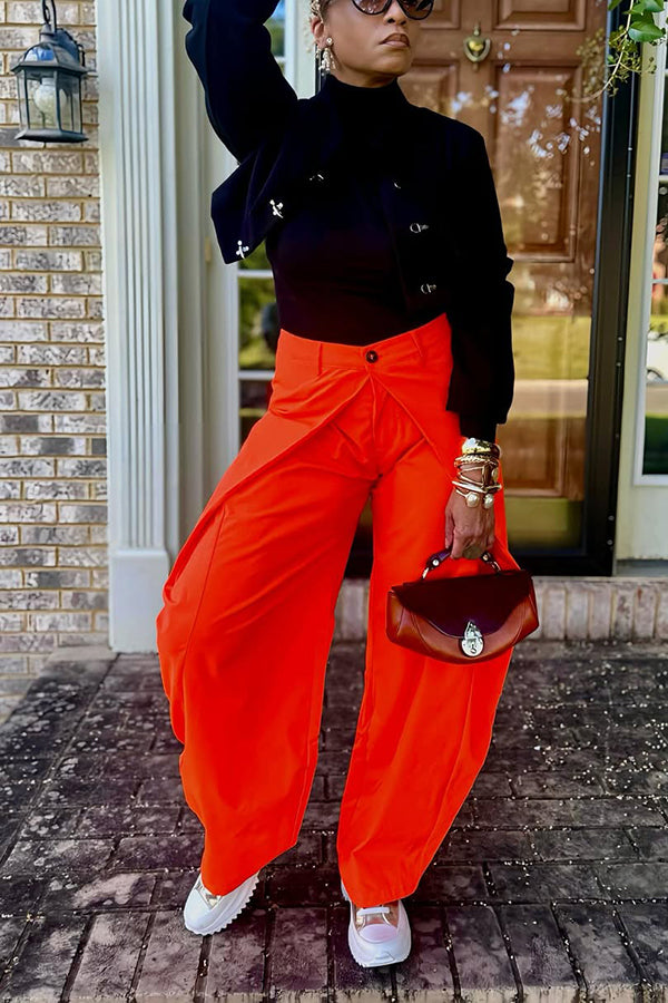 Striking Patchwork Design High Waist Pants