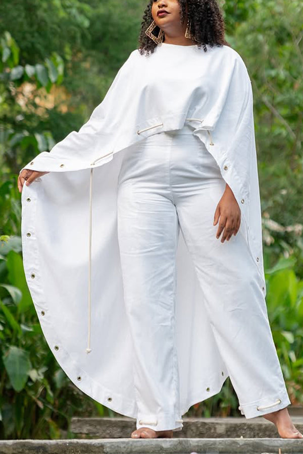 Elegant Irregular Top & Wide Leg Pants Set