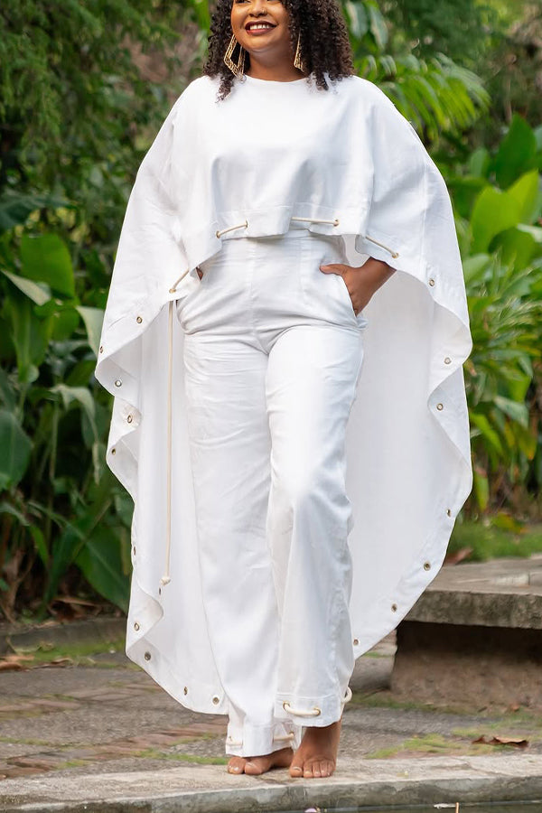 Elegant Irregular Top & Wide Leg Pants Set