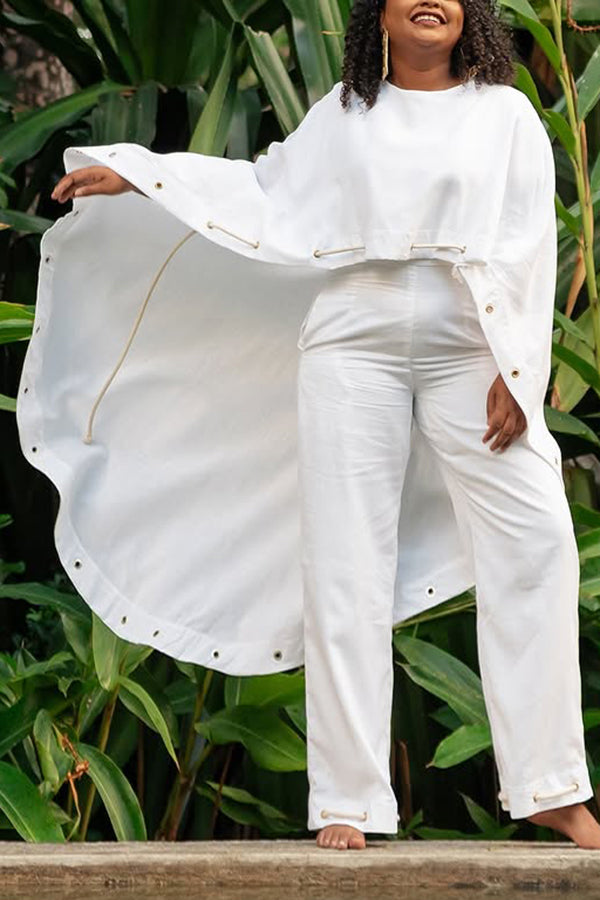 Elegant Irregular Top & Wide Leg Pants Set
