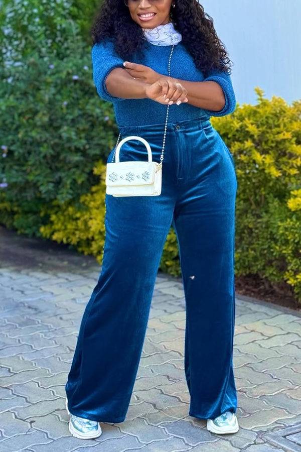 Cozy Knitted Sweater & Wide Leg Pants Set