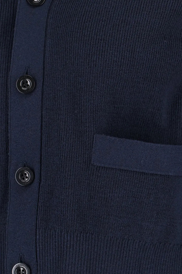 Stylish Button Up Denim Splicing Sweater
